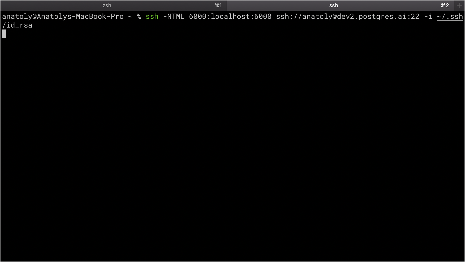 Terminal / SSH port forward