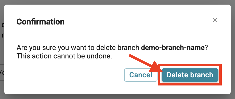 Database Lab instance page / Delete branch